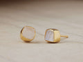 Darian Moonstone Bezel Stud Earring